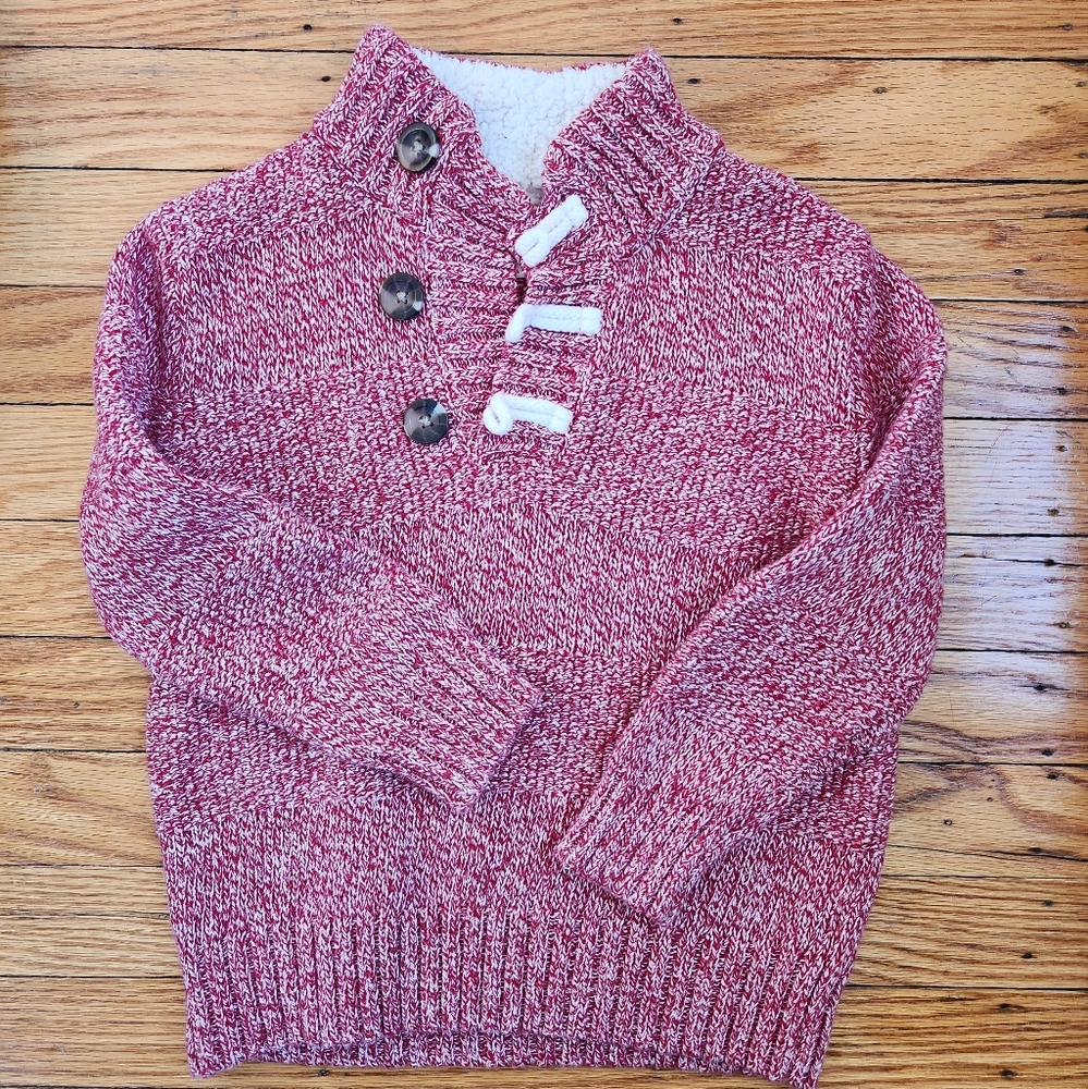 EUC Cat & Jack Red Marl Knit Sweater Toddler 4T